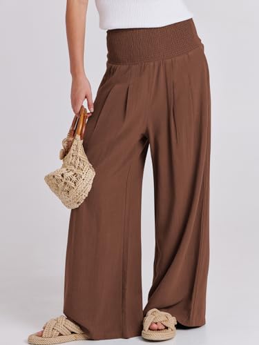 Boho Wide Leg Linen Palazzo Pants for Summer Vacations