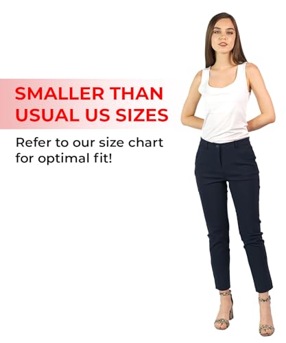 Small Size Slim Fit Women's Cropped Pants for Work and Casual Office
